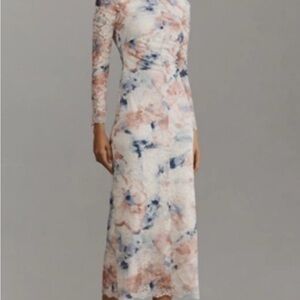 MOCK-NECK FITTED LACE DRESS